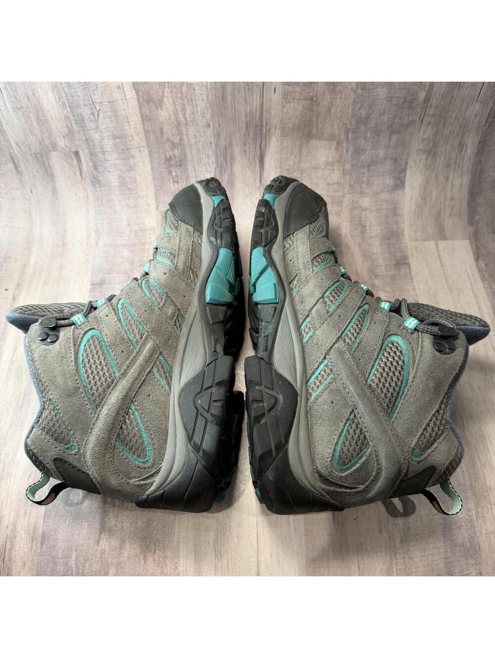 Merrell Moab 3 Women's 8 Mid Waterproof Hiking Boot Gray & Teal Lace Up Boots - Picture 7 of 12